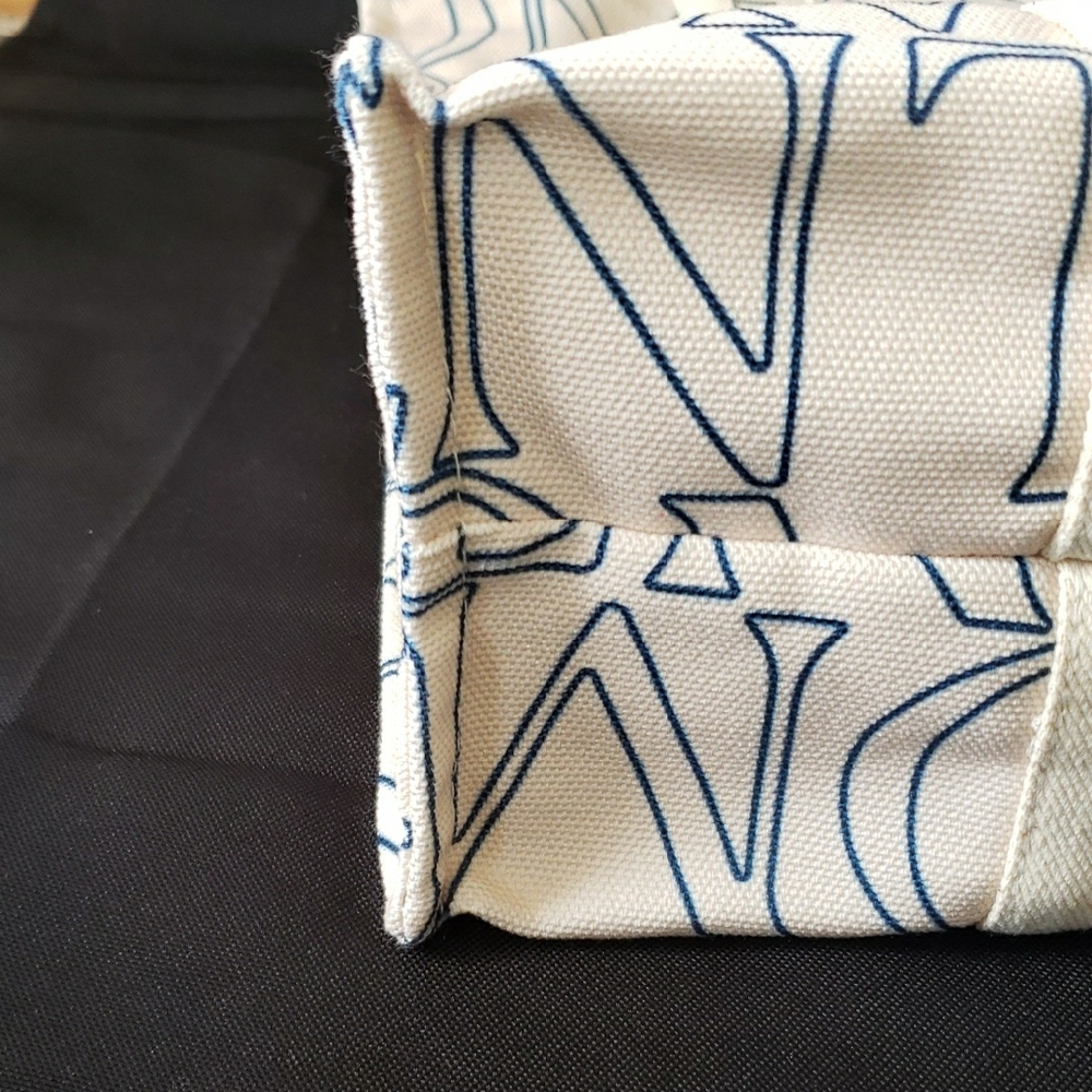 Gentlewoman Ivory Canvas Tote with Navy Logo - Picture 5 of 14